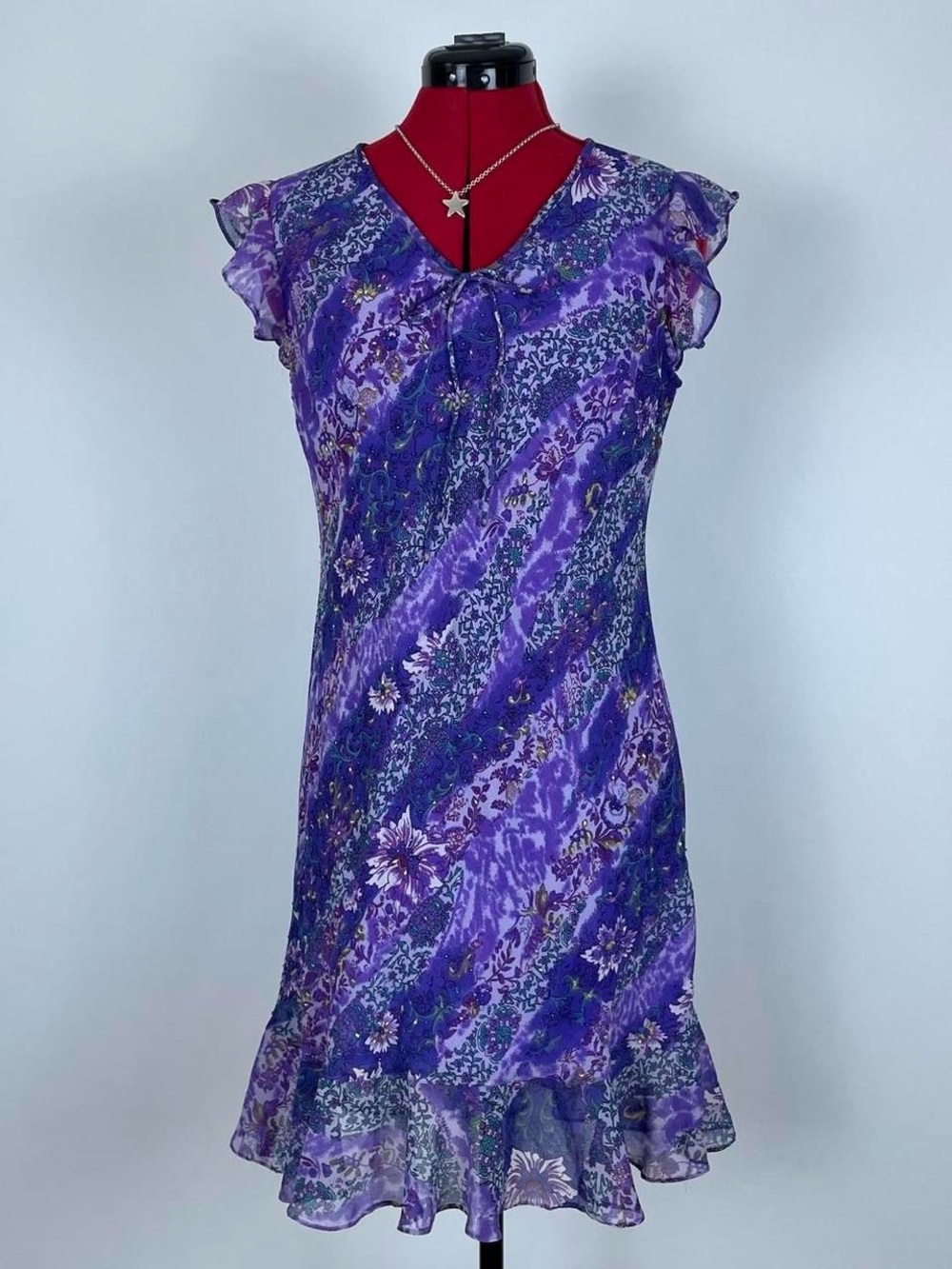 Y2K Purple Beaded Dress